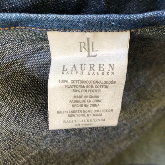 Twin Ralph Lauren  Denim Bedskirt Chambray Lauren - Picture 3 of 5